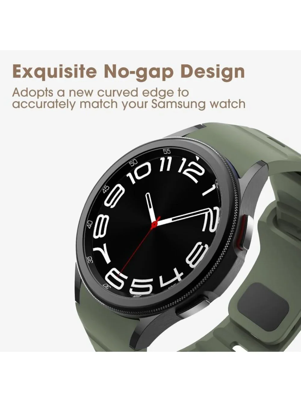 Men's Army Green Analog Sport Silicone Replacement Samsung Galaxy Classic Watch